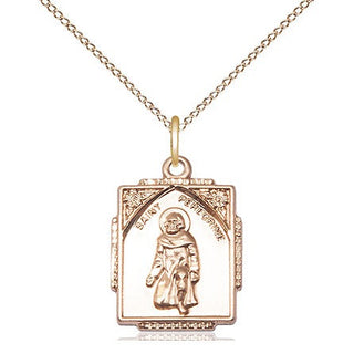 14kt Gold Saint Peregrine Medal Engraved Catholic Saint Jewelry