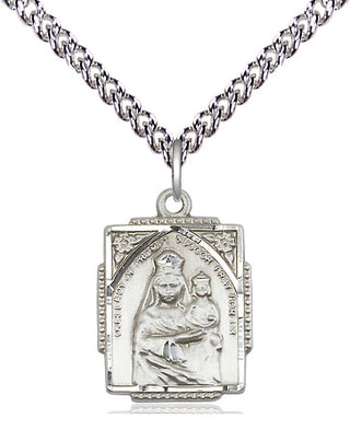 Sterling Silver Our Lady of Prompt Succor Medal Religious Jewelry Engraved Catholic Saint Jewelry