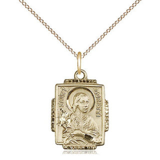 14kt Gold Filled Saint Maria Goretti Medal Religious Jewelry Engraved Catholic Saint Jewelry