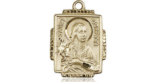 14kt Gold Saint Maria Goretti Medal Engraved Catholic Saint Jewelry