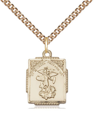 14kt Gold Filled Saint Michael the Archangel Medal Religious Jewelry Engraved Catholic Saint Jewelry