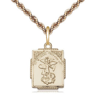 14kt Gold Filled Saint Michael the Archangel Medal Religious Jewelry Engraved Catholic Saint Jewelry