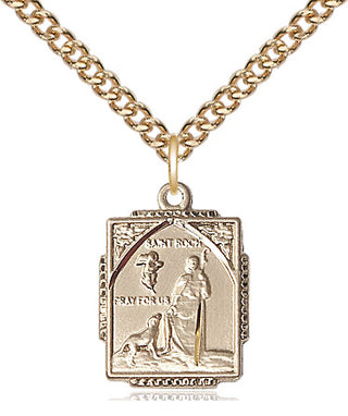 14kt Gold Filled Saint Roch Medal Religious Jewelry Engraved Catholic Saint Jewelry