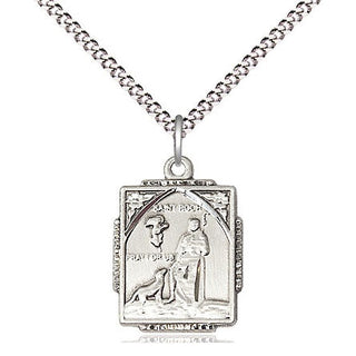 Sterling Silver Saint Roch Medal Religious Jewelry Engraved Catholic Saint Jewelry