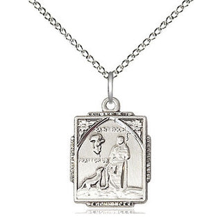 Sterling Silver Saint Roch Medal Religious Jewelry Engraved Catholic Saint Jewelry