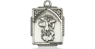 Sterling Silver Saint Michael the Archangel Medal Religious Jewelry Engraved Catholic Saint Jewelry