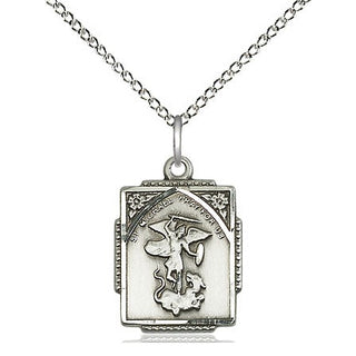 Sterling Silver Saint Michael the Archangel Medal Religious Jewelry Engraved Catholic Saint Jewelry