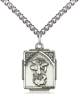 Sterling Silver Saint Michael the Archangel Medal Religious Jewelry Engraved Catholic Saint Jewelry