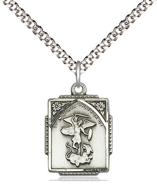 Sterling Silver Saint Michael the Archangel Medal Religious Jewelry Engraved Catholic Saint Jewelry