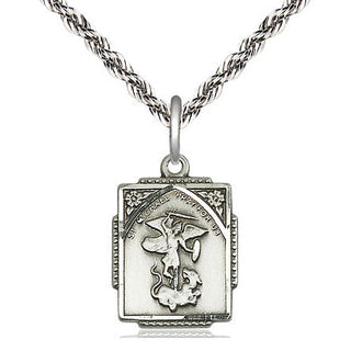 Sterling Silver Saint Michael the Archangel Medal Religious Jewelry Engraved Catholic Saint Jewelry