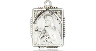 Sterling Silver Saint Therese Medal Religious Jewelry Engraved Catholic Saint Jewelry
