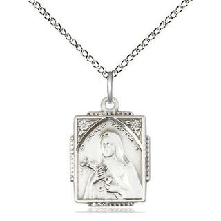 Sterling Silver Saint Therese Medal Religious Jewelry Engraved Catholic Saint Jewelry