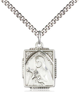 Sterling Silver Saint Therese Medal Religious Jewelry Engraved Catholic Saint Jewelry