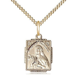 14kt Gold Filled Saint Theresa Medal Religious Jewelry Engraved Catholic Saint Jewelry