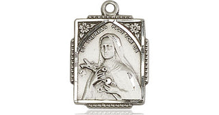 Sterling Silver Saint Theresa Medal Religious Jewelry Engraved Catholic Saint Jewelry