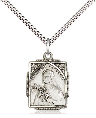 Sterling Silver Saint Theresa Medal Religious Jewelry Engraved Catholic Saint Jewelry