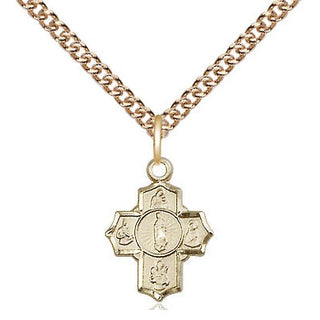 14kt Gold Filled 5-Way Motherhood Medal Religious and Catholic Jewelry
