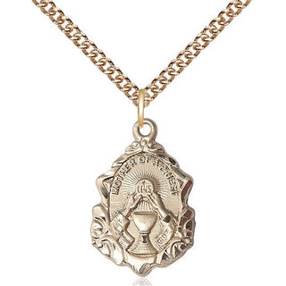14kt Gold Mother of a Priest Medal Engraved Catholic Saint Jewelry