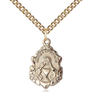 14kt Gold Mother of a Priest Medal Engraved Catholic Saint Jewelry