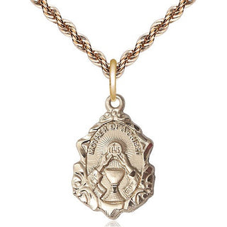 14kt Gold Mother of a Priest Medal Engraved Catholic Saint Jewelry