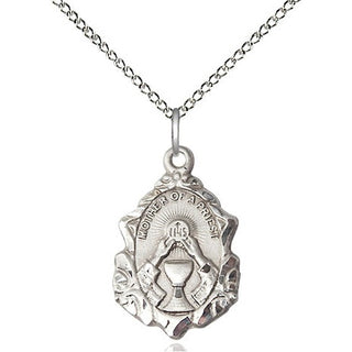 Sterling Silver Mother of a Priest Medal Religious Jewelry Engraved Catholic Saint Jewelry