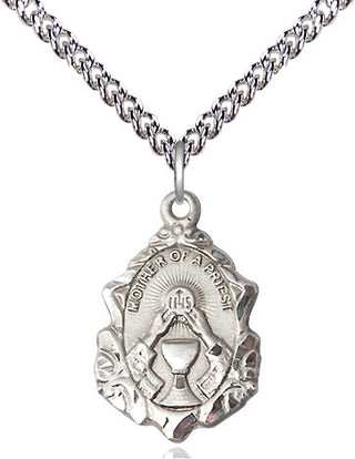 Sterling Silver Mother of a Priest Medal Religious Jewelry Engraved Catholic Saint Jewelry