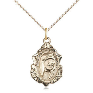 14kt Gold Filled Saint Teresa of Calcutta Medal Religious Jewelry