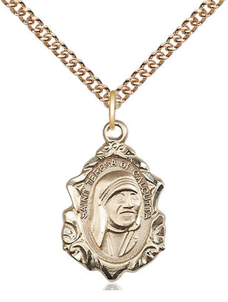 14kt Gold Filled Saint Teresa of Calcutta Medal Religious Jewelry