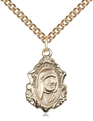 14kt Gold Filled Saint Teresa of Calcutta Medal Religious Jewelry