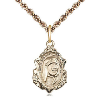 14kt Gold Filled Saint Teresa of Calcutta Medal Religious Jewelry