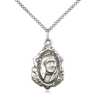 Sterling Silver Saint Teresa of Calcutta Medal Religious Jewelry