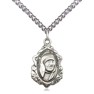 Sterling Silver Saint Teresa of Calcutta Medal Religious Jewelry
