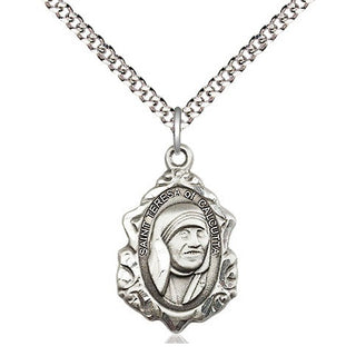 Sterling Silver Saint Teresa of Calcutta Medal Religious Jewelry