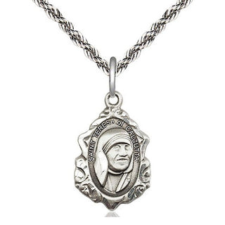 Sterling Silver Saint Teresa of Calcutta Medal Religious Jewelry