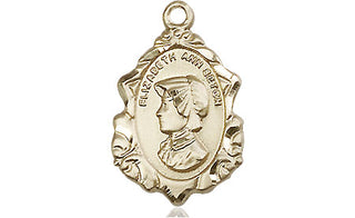 14kt Gold Filled Saint Elizabeth Ann Seton Medal Engraved Catholic Saint Jewelry