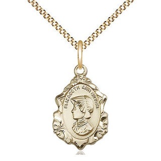 14kt Gold Filled Saint Elizabeth Ann Seton Medal Religious Jewelry Engraved Catholic Saint Jewelry