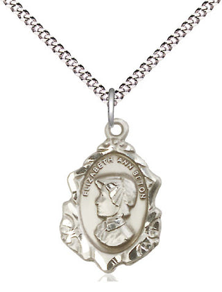 Sterling Silver Saint Elizabeth Ann Seton Medal Religious Jewelry Engraved Catholic Saint Jewelry