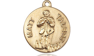 14kt Gold Filled Matt Talbot Medal Engraved Catholic Saint Jewelry