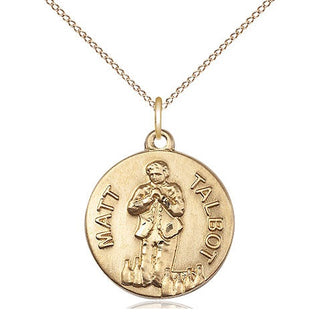 14kt Gold Filled Matt Talbot Medal Religious Jewelry Engraved Catholic Saint Jewelry