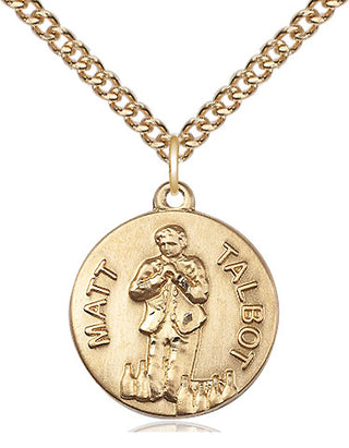 14kt Gold Filled Matt Talbot Medal Religious Jewelry Engraved Catholic Saint Jewelry