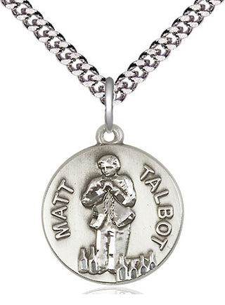 Pewter Matt Talbot Medal Religious Jewelry Engraved Catholic Saint Jewelry