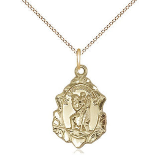 14kt Gold Filled Saint Christopher Medal Religious Jewelry Engraved Catholic Saint Jewelry