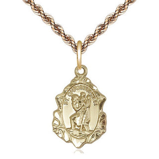14kt Gold Filled Saint Christopher Medal Religious Jewelry Engraved Catholic Saint Jewelry