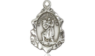 Sterling Silver Saint Christopher Medal Religious Jewelry Engraved Catholic Saint Jewelry