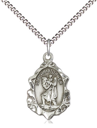 Sterling Silver Saint Christopher Medal Religious Jewelry Engraved Catholic Saint Jewelry