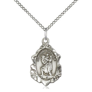 Sterling Silver Saint Christopher Medal Religious Jewelry Engraved Catholic Saint Jewelry