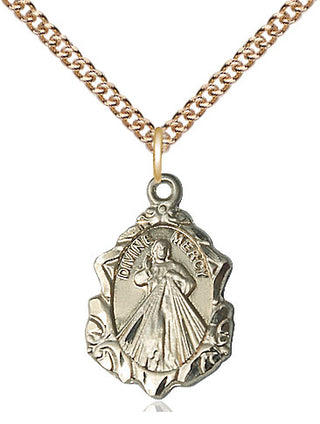 14kt Gold Divine Mercy Medal Engraved Catholic Saint Jewelry