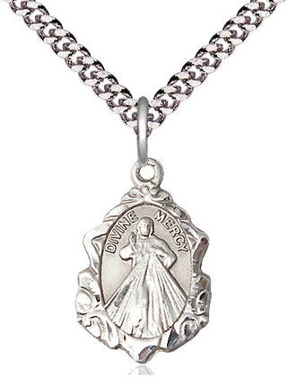 Pewter Divine Mercy Medal Religious Jewelry Engraved Catholic Saint Jewelry