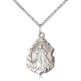 Sterling Silver Divine Mercy Medal Religious Jewelry Engraved Catholic Saint Jewelry