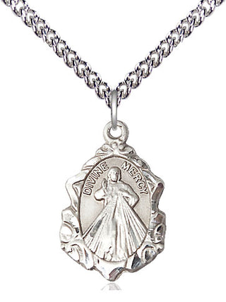 Sterling Silver Divine Mercy Medal Religious Jewelry Engraved Catholic Saint Jewelry
